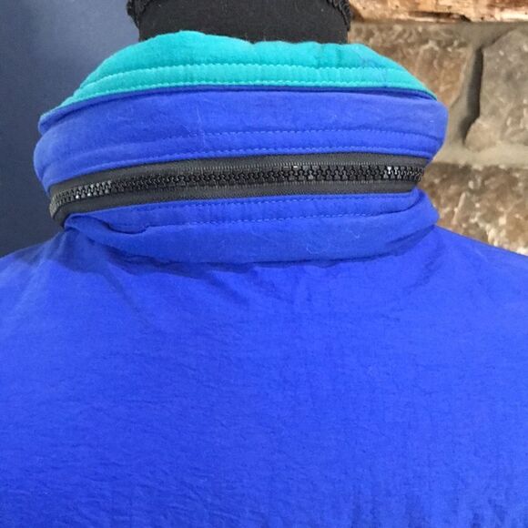 Dash Vintage Down Feather Women's Jacket, Large, Blue, Black, & Green - Picture 6 of 10